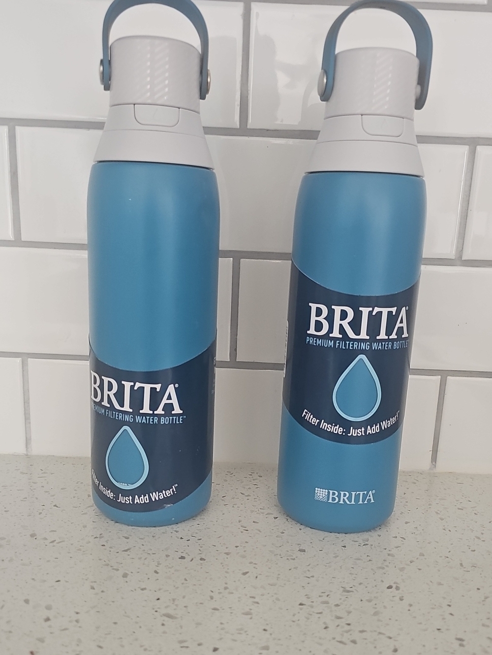 Brita Blue Stainless Steel Filtered Water Bottle - Twin Set
